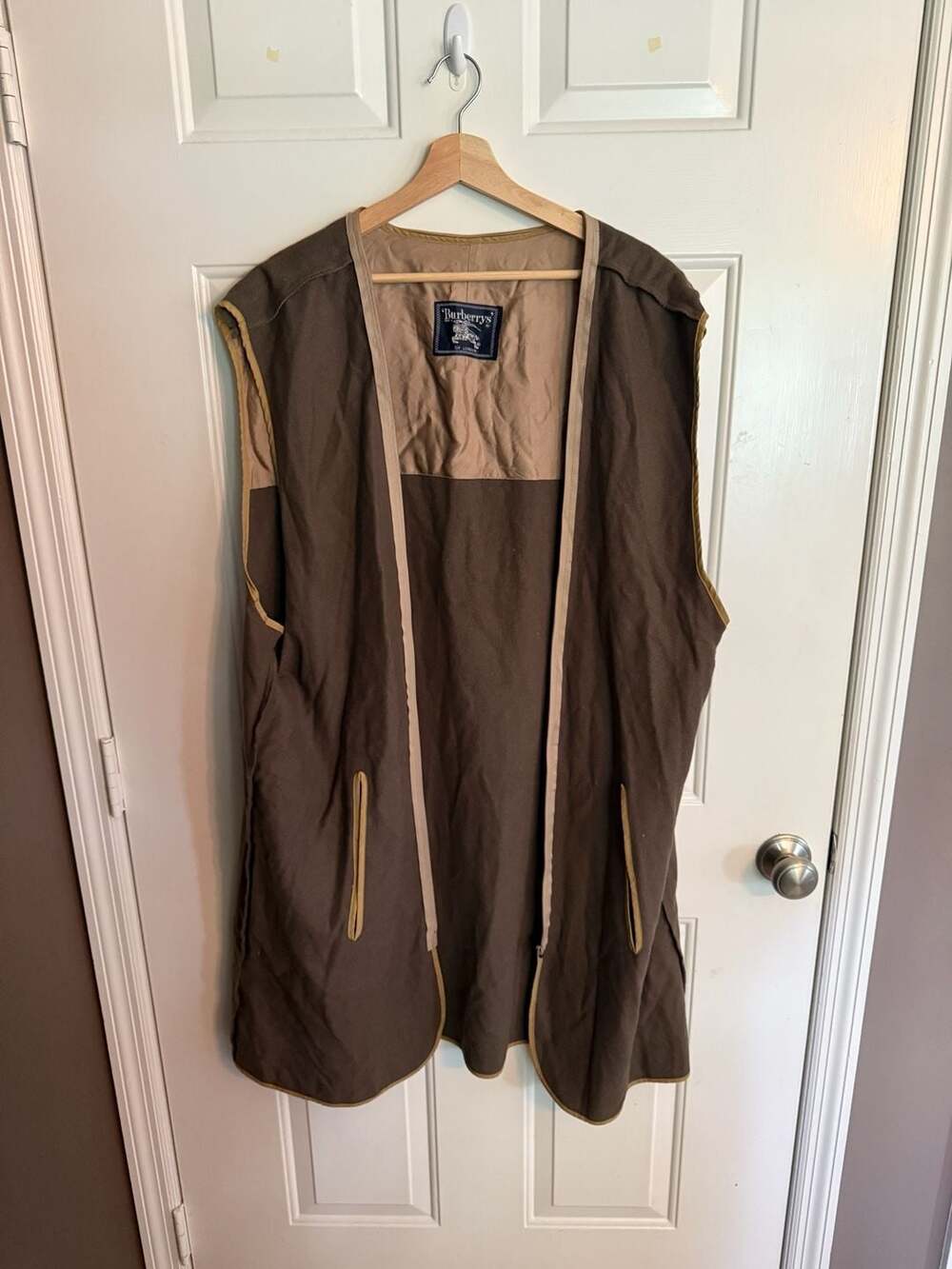 Vintage Burberrys Wool and Camel Hair Trench Coat Brown Double Breasted - Picture 8 of 8